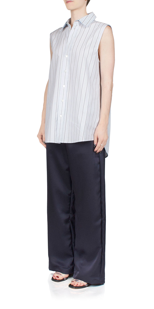 Sleeveless Button Down Light Blue/Navy