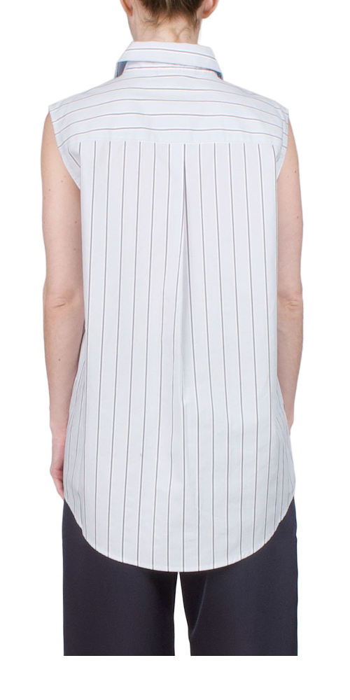 Sleeveless Button Down Light Blue/Navy