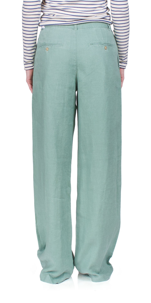Double Pleat Wide Leg Chino Sage