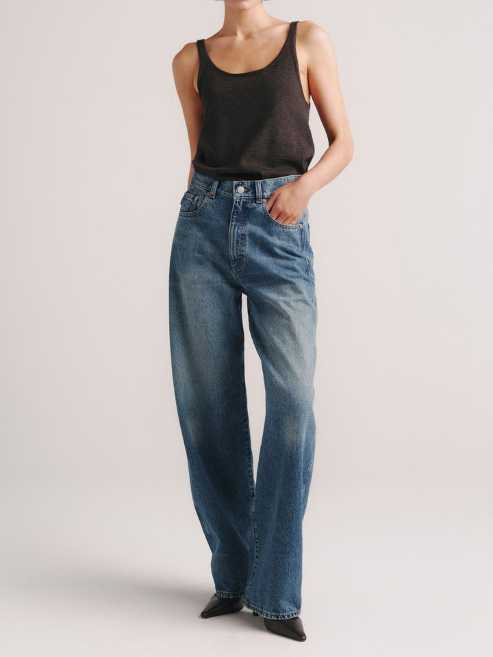 Taylor Relaxed Barrel Ultra High Rise 31" Jeans Endless Sea