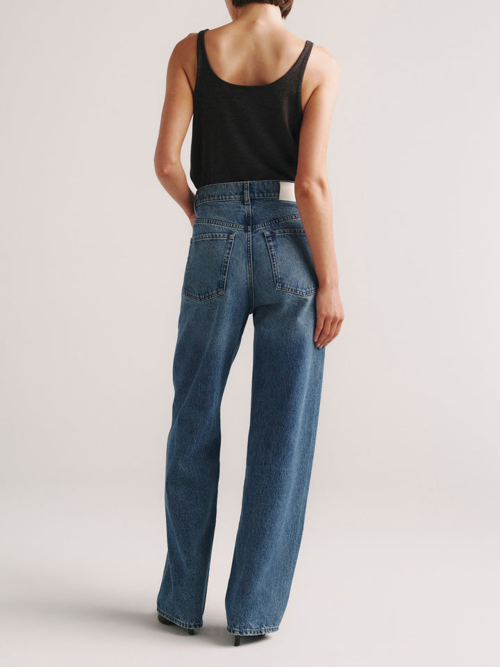 Taylor Relaxed Barrel Ultra High Rise 31" Jeans Endless Sea