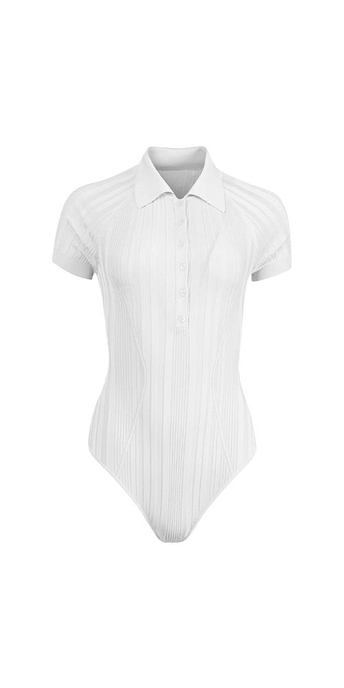 Rib Polo Bodysuit