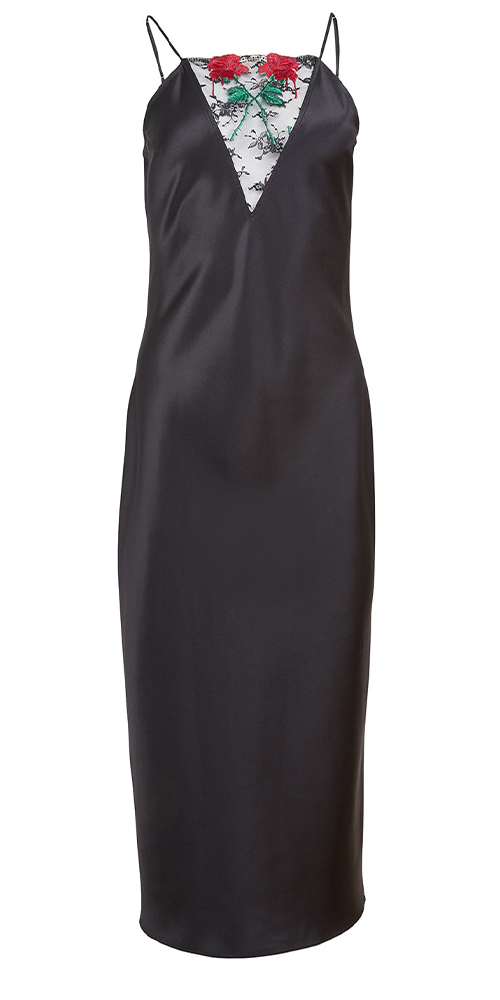 Vampire Rose Embroidery Slip Dress