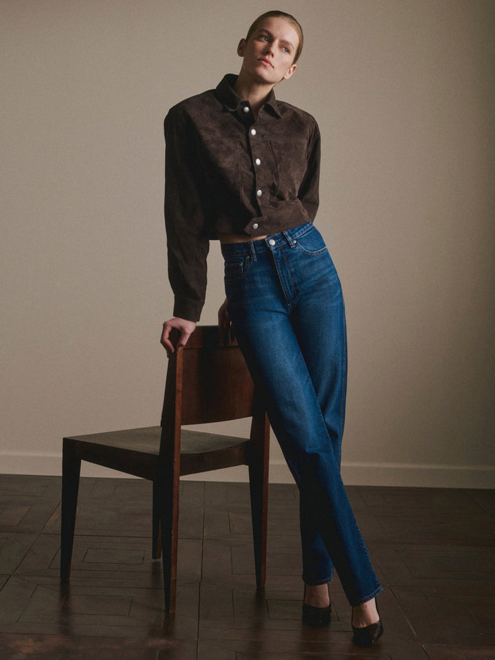 Cate Classic Straight High-Rise 31" Jeans December