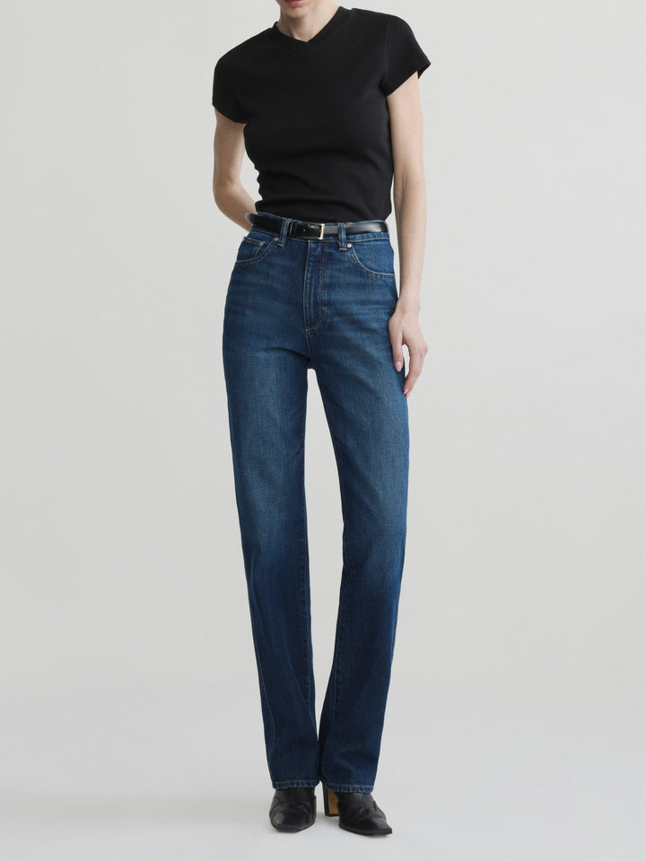Cate Classic Straight High-Rise 31" Jeans December