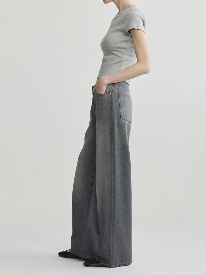 Sienna Low-Slung Drawstring Wide Leg 31" Jeans Ash Grey Aura