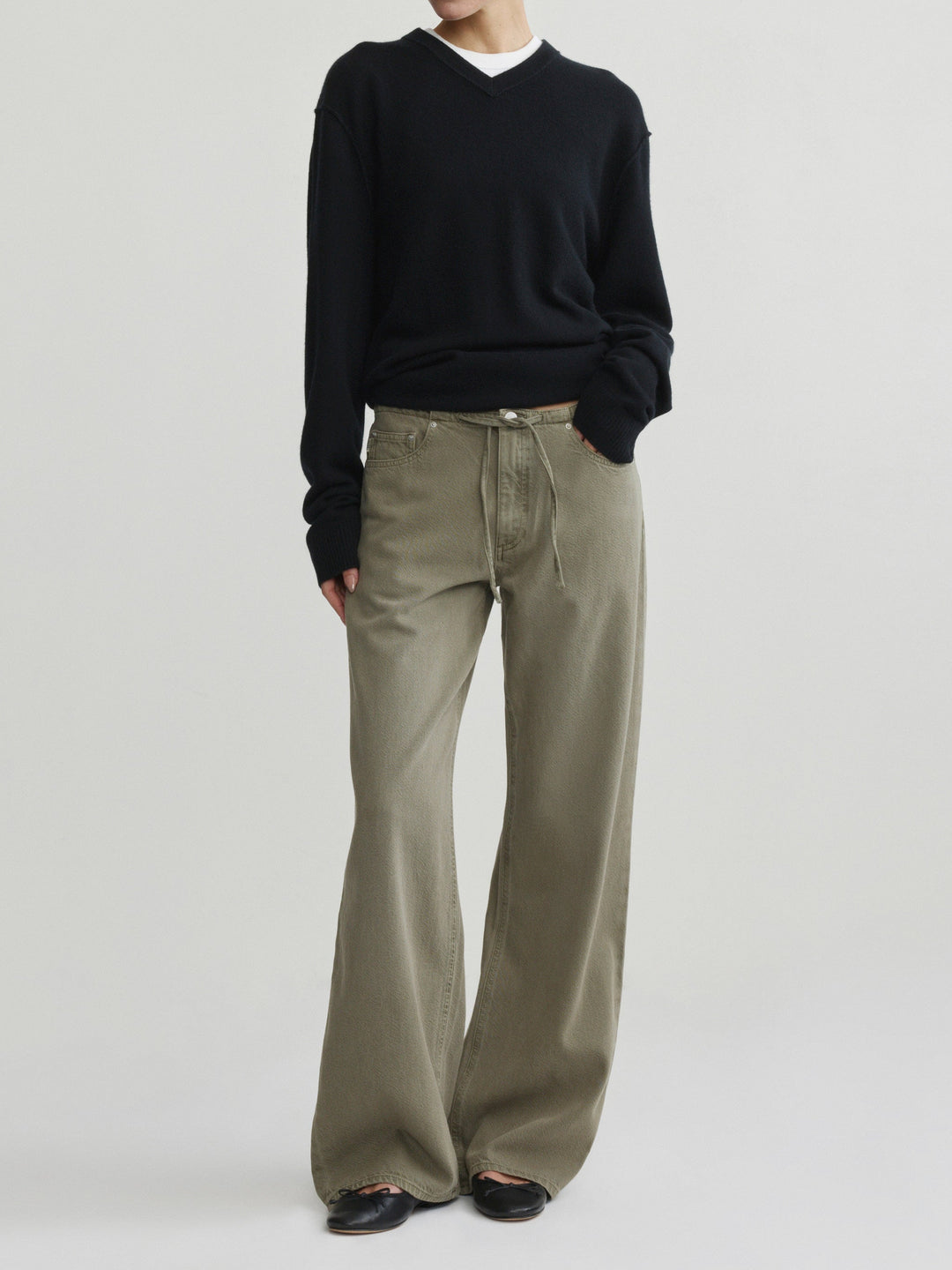 Sienna Low-Slung Drawstring Wide Leg 31" Jeans Clover Aura