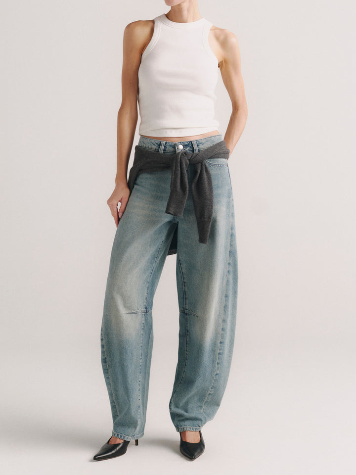 Miro Barrel High-Rise 28" Jeans Worn Day