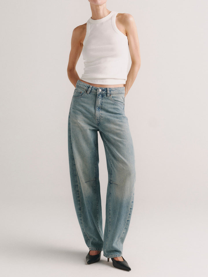Miro Barrel High-Rise 28" Jeans Worn Day