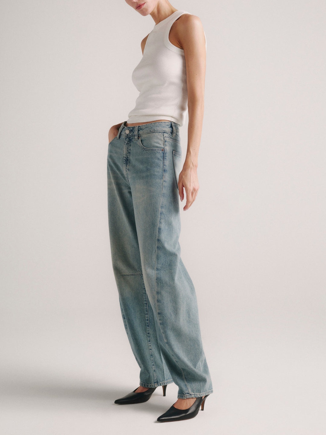Miro Barrel High-Rise 28" Jeans Worn Day