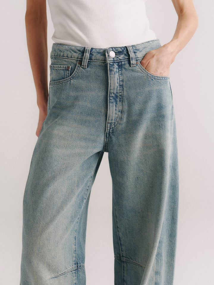 Miro Barrel High-Rise 28" Jeans Worn Day