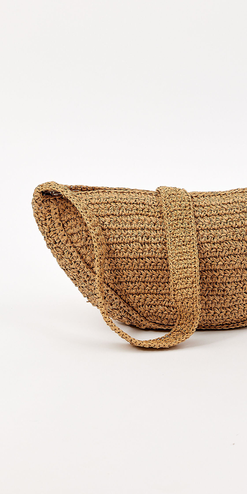 Mabel Straw Crossbody Bag Toast
