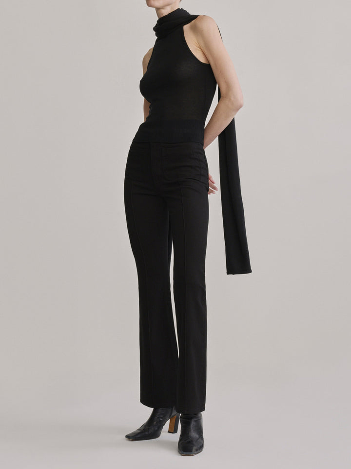 Scarf Tie Top Black