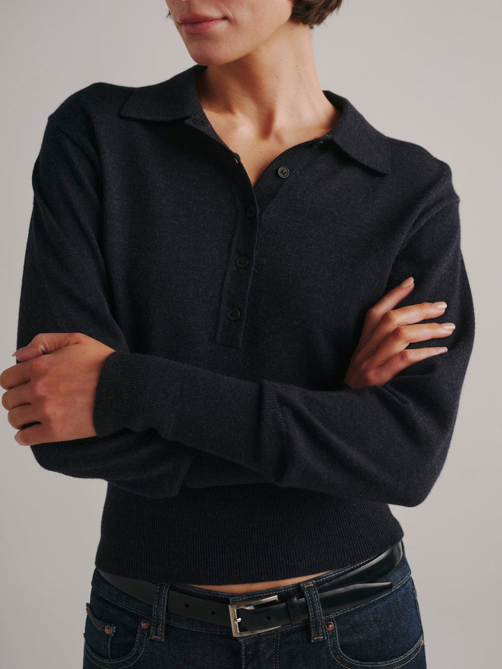 November Knit Polo Navy
