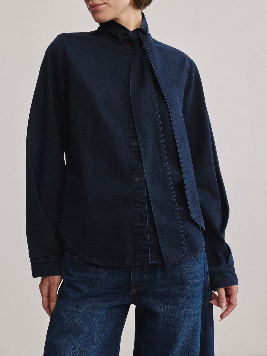 Simone Denim Tie Shirt Nightfall Aura