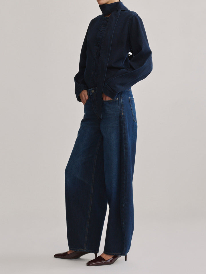 Simone Denim Tie Shirt Nightfall Aura