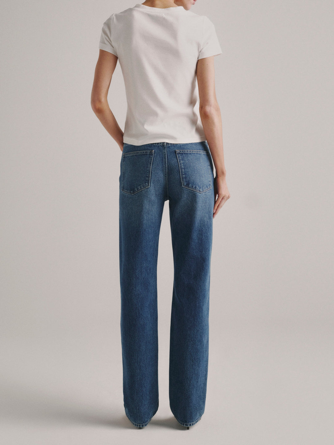 Cate Classic Straight High-Rise 31" Jeans  Mid To Dark