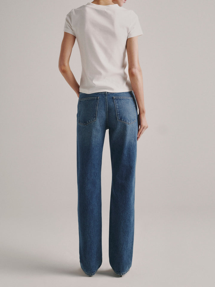 Cate Classic Straight High-Rise 31" Jeans  Mid To Dark