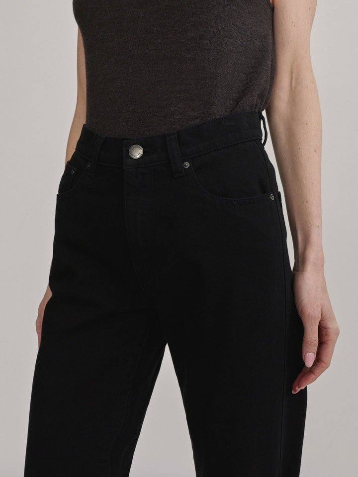 Cate Classic Straight High-Rise 31" Jeans Black