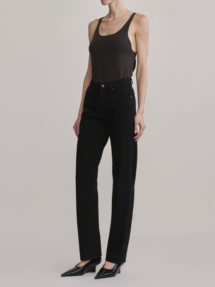 Cate Classic Straight High-Rise 31" Jeans Black