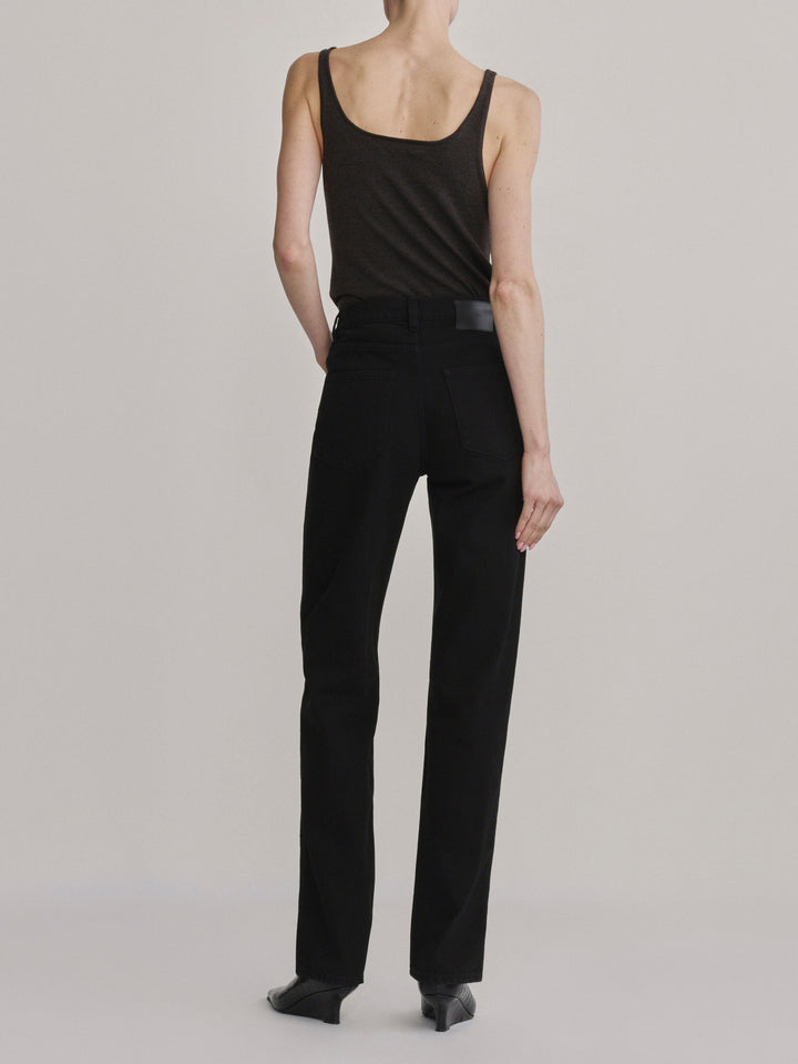 Cate Classic Straight High-Rise 31" Jeans Black