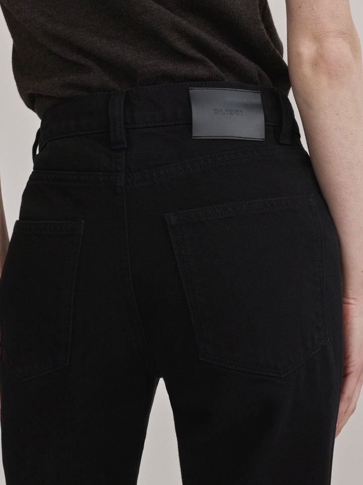 Cate Classic Straight High-Rise 31" Jeans Black