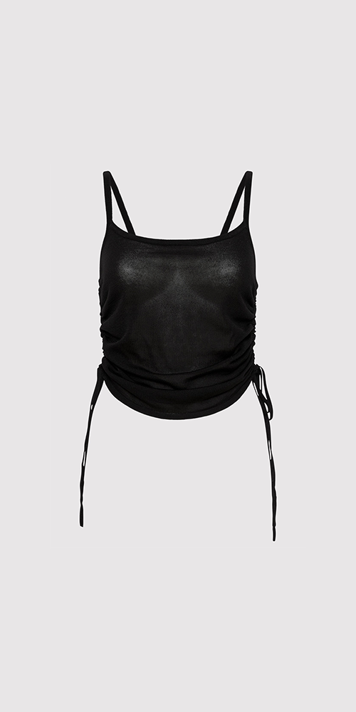Ruched Tank Black