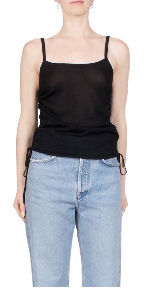 Ruched Tank Black
