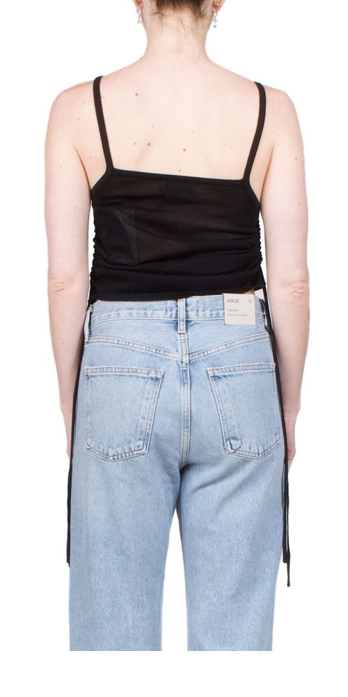 Ruched Tank Black