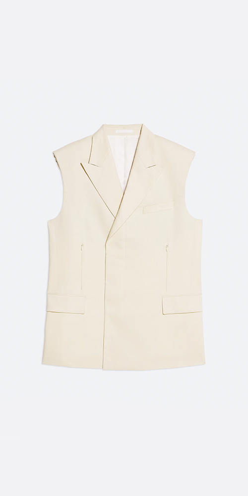 Sleeveless Car Blazer Summer Sand