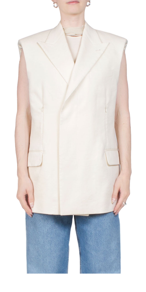 Sleeveless Car Blazer Summer Sand