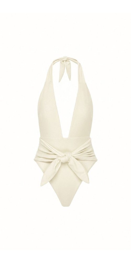 Cream Silkie Tropez Tie-Up One-Piece