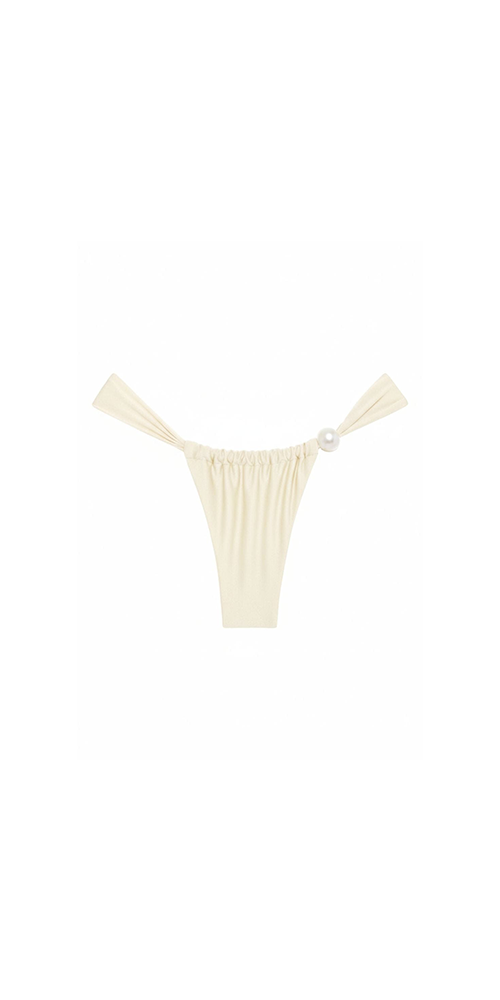 Cream Silkie Sandra Pearl Bikini Bottom