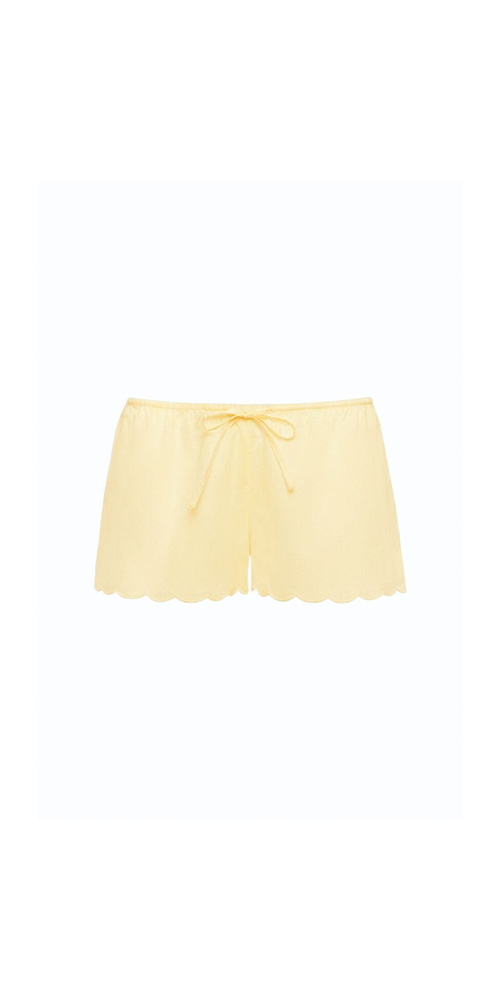 Sunshine Scalloped Low-Rise Drawstring Short