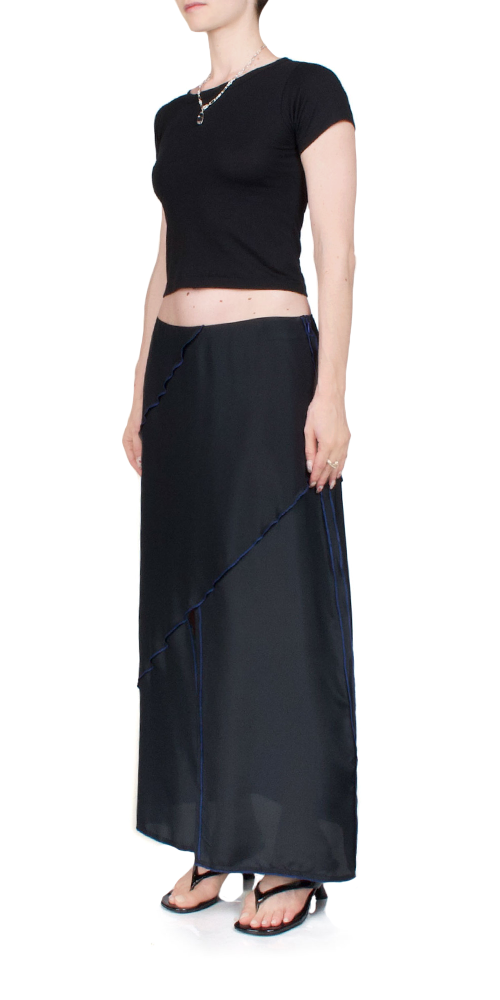 Deconstructed Midi Skirt Black