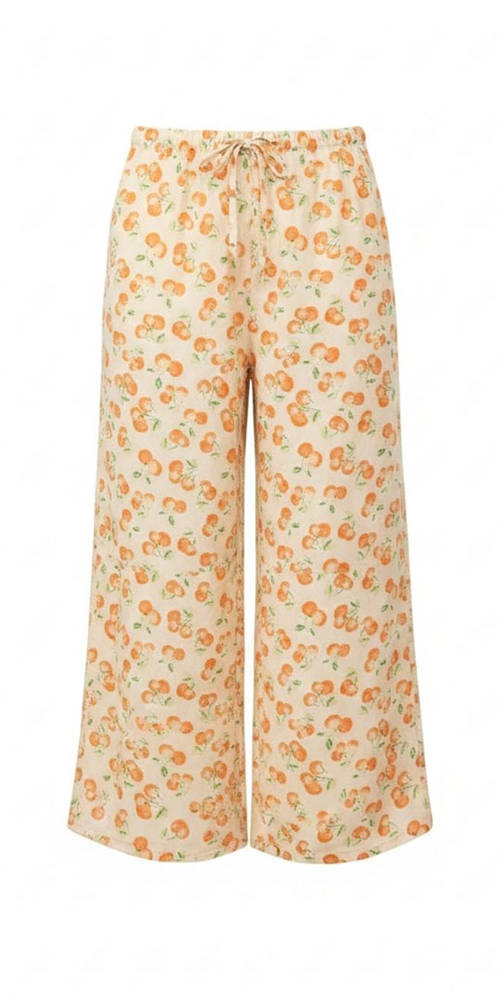Cherry Sherbet Drawstring Wide-Leg Pant