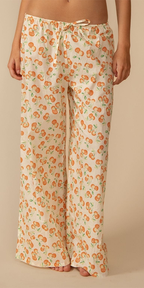 Cherry Sherbet Drawstring Wide-Leg Pant