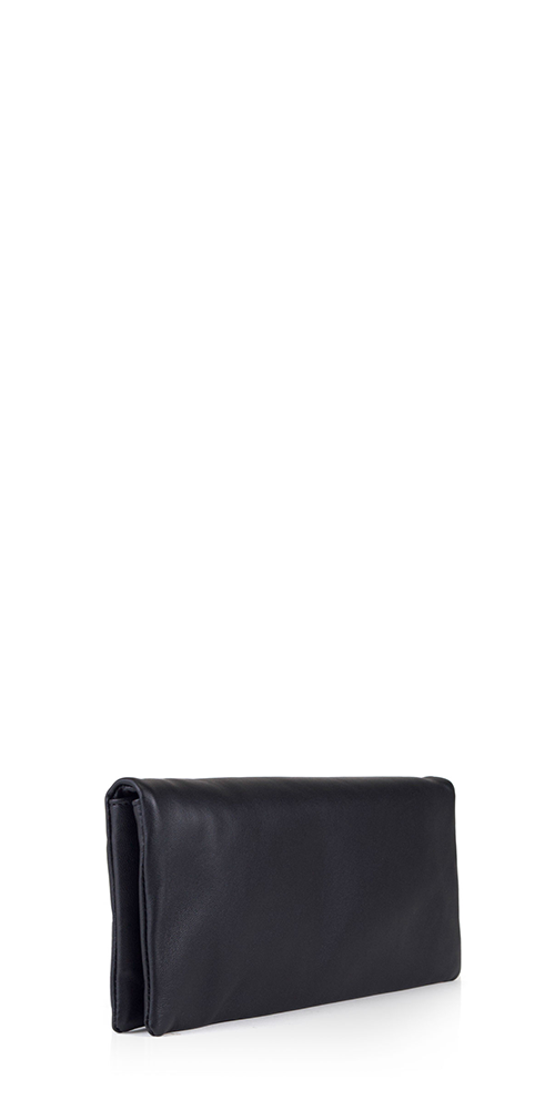 St. Agni Soft Clutch Black Leather Maison Rogue