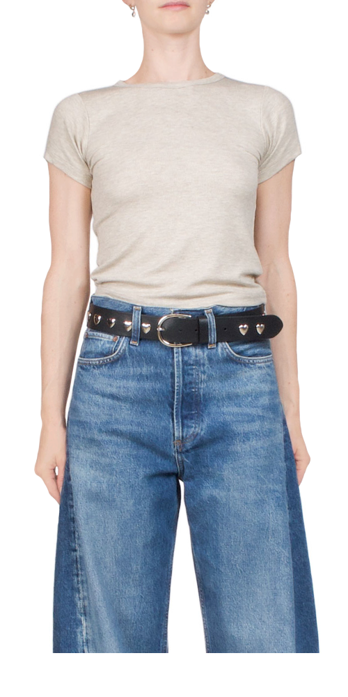 Short Sleeve Ribbed Baby Tee Oatmeal