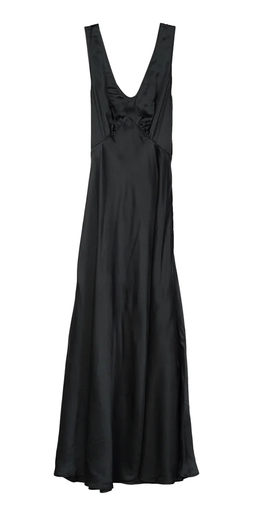 Reine Satin Maxi Dress Black