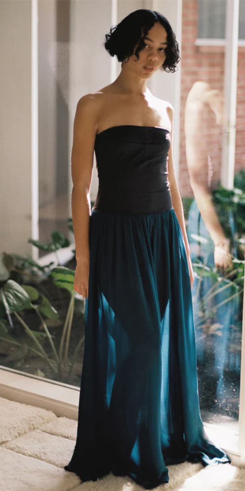Ciao Lucia Giselle Chiffon and Jersey Maxi Dress