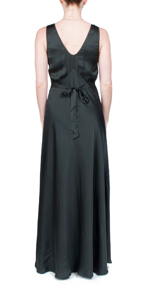 Reine Satin Maxi Dress Black