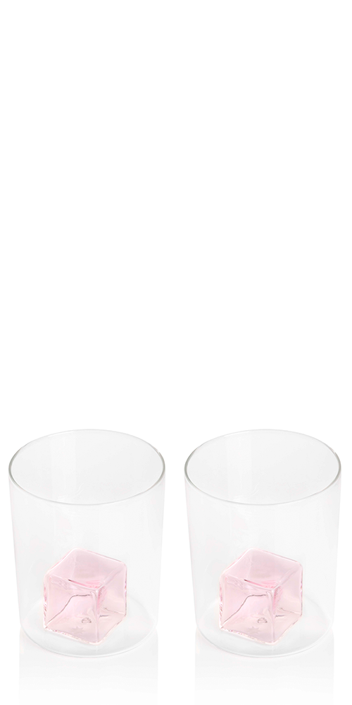 Ice Gobelets Set Clear Pink