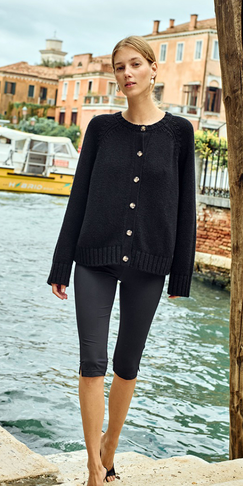 Valentine Jersey Capris Black