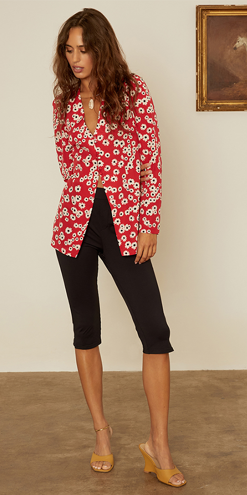 Valentine Jersey Capris Black