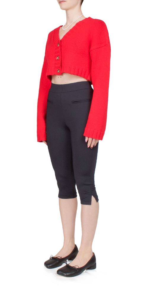 Valentine Jersey Capris Black