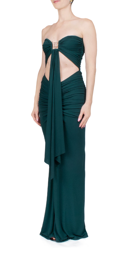 Bezel Quartz Disconnect Dress Evergreen