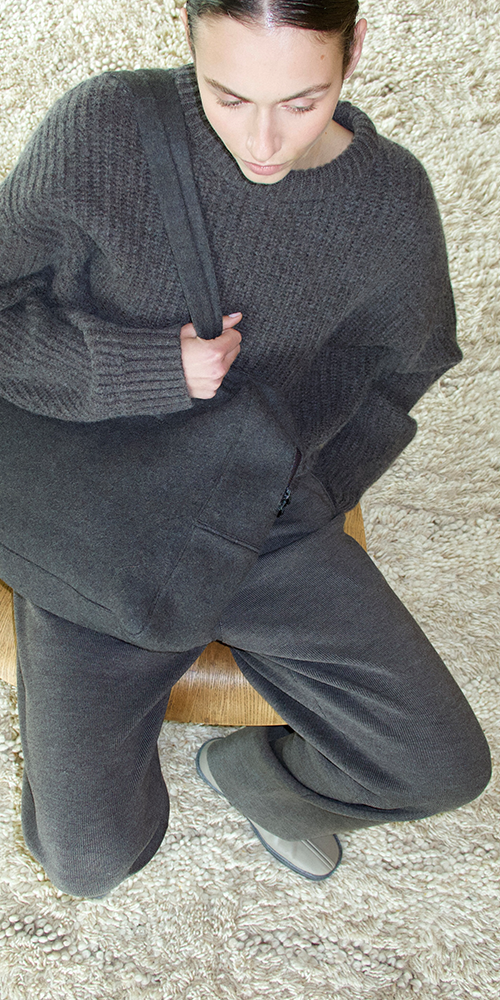 Knit Cargo Pants Charcoal