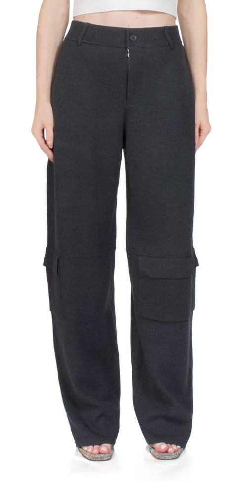 Knit Cargo Pants Charcoal