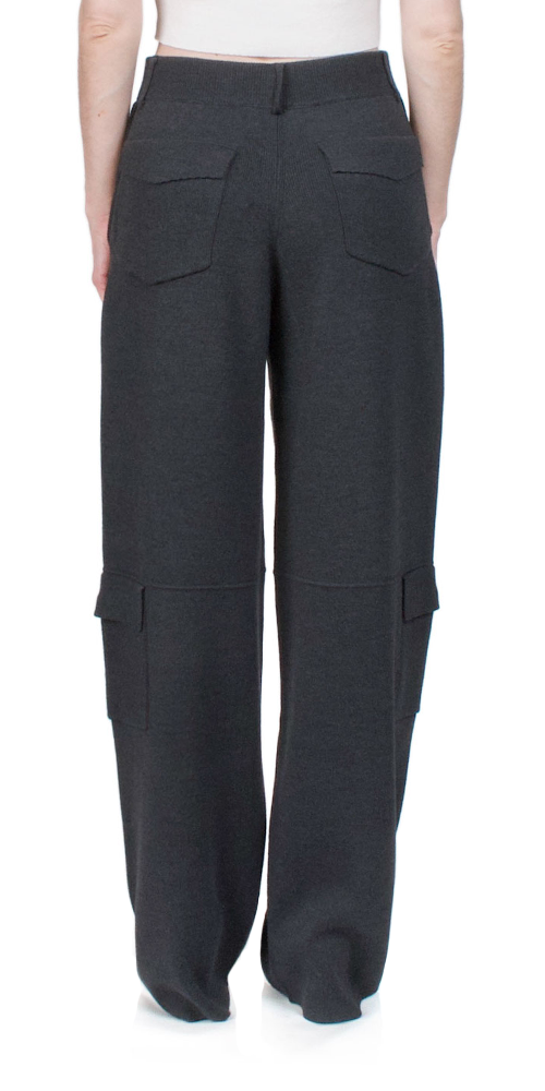 Knit Cargo Pants Charcoal